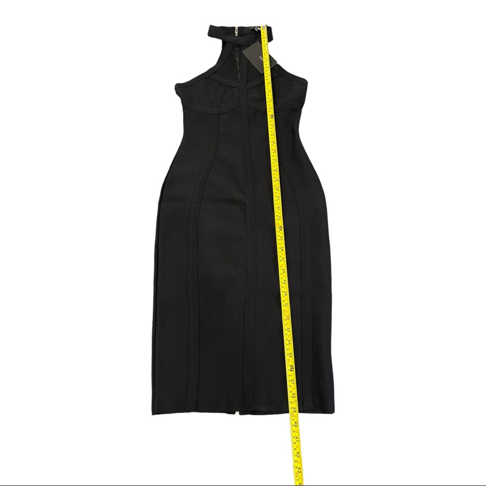 NWT Fashion Nova Midnight Escape Bandage Bodycon Halter Mesh Panels Dress XS - Picture 7 of 9